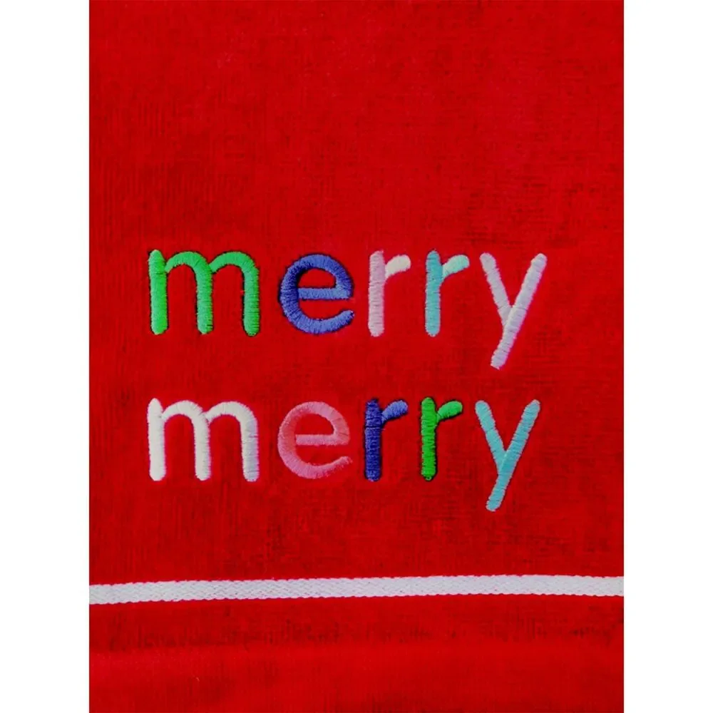 Merry Merry Gnomes Fingertip Towels Winter Holiday Embroidered Set of 4